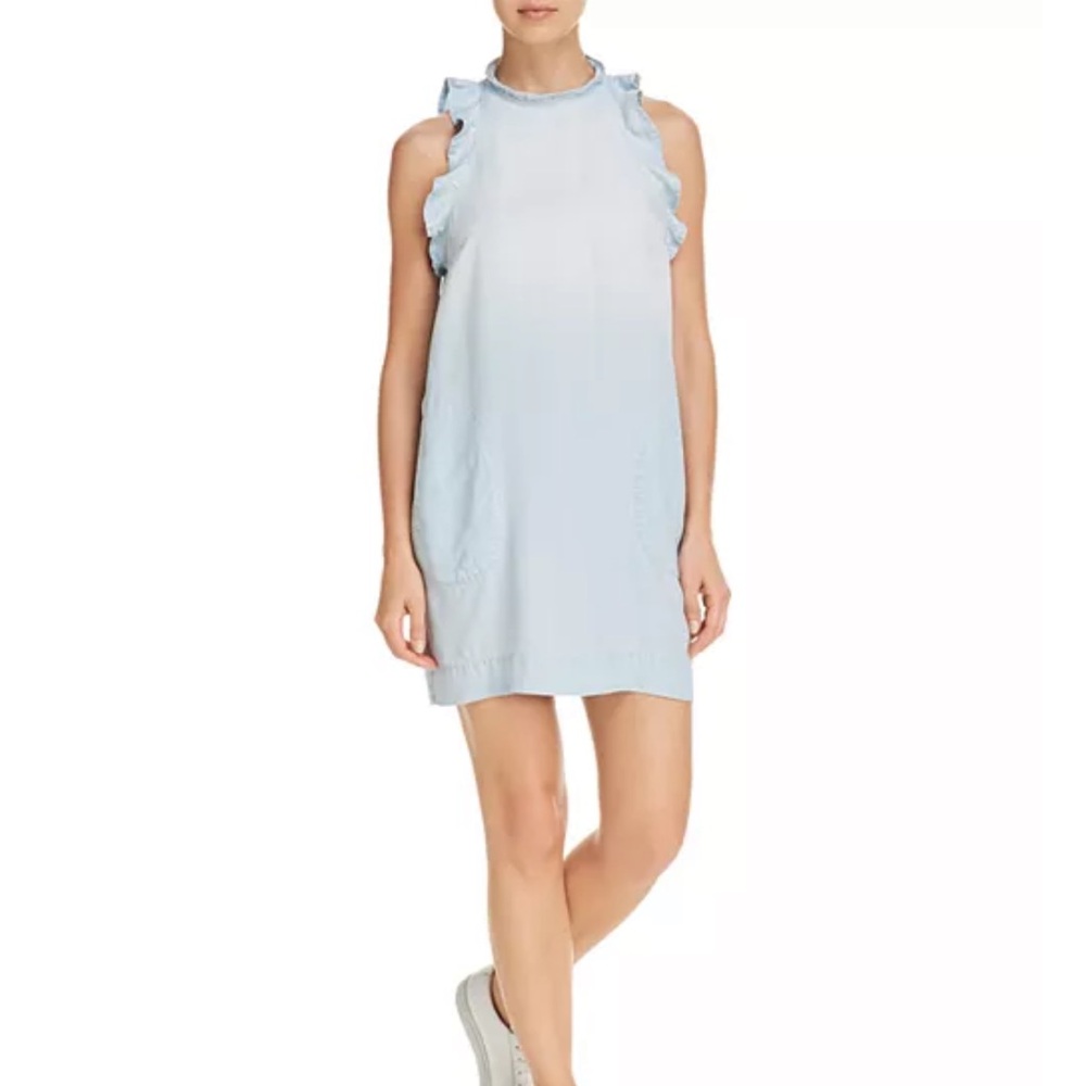 Bella Dahl Ruffled Chambray Dress, size XS